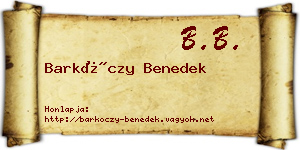 Barkóczy Benedek névjegykártya