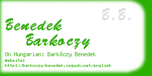 benedek barkoczy business card