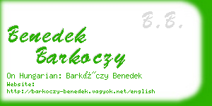 benedek barkoczy business card